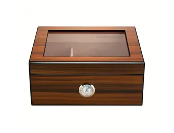 TGR - Cigar Humidor w/ Hygrometer Dark Cedar 10"