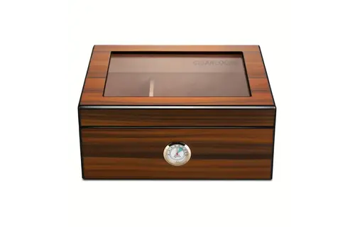 TGR - Cigar Humidor w/ Hygrometer Dark Cedar 10"