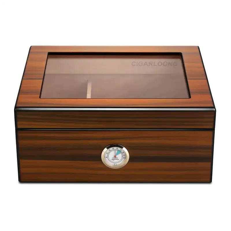 TGR - Cigar Humidor w/ Hygrometer Dark Cedar 10"
