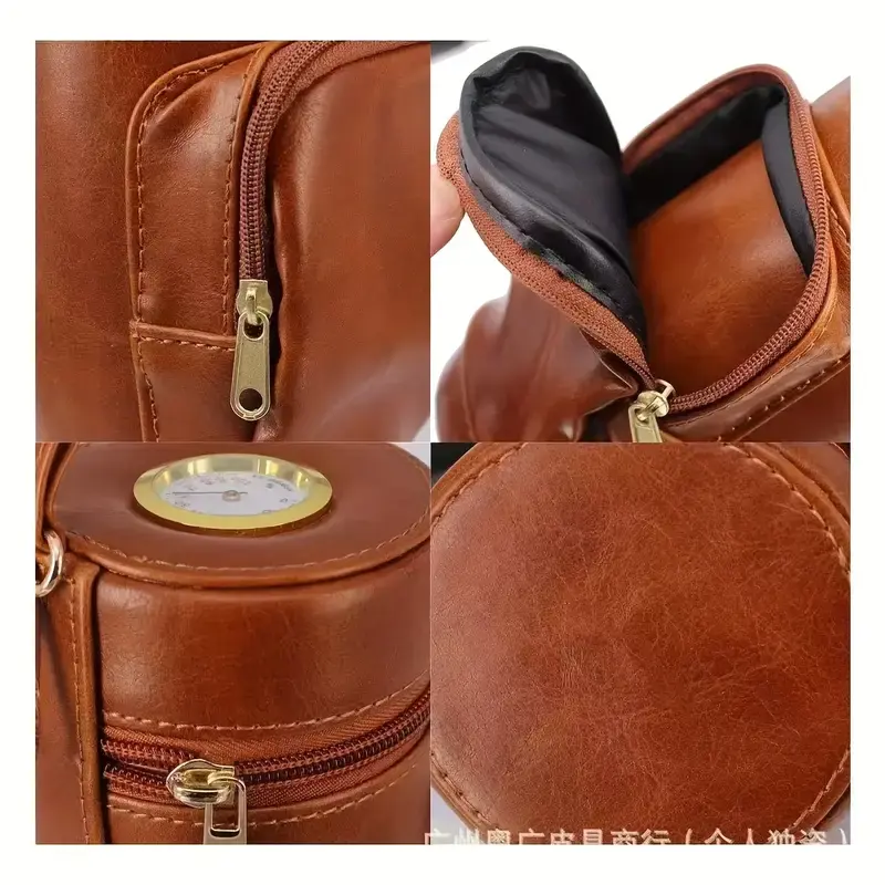 TGR - Cigar Humidor Faux Leather Storage Bag Cedar Lined