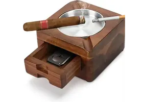 TGR - Cigar Ashtray w/ Drawer Square 4.5"