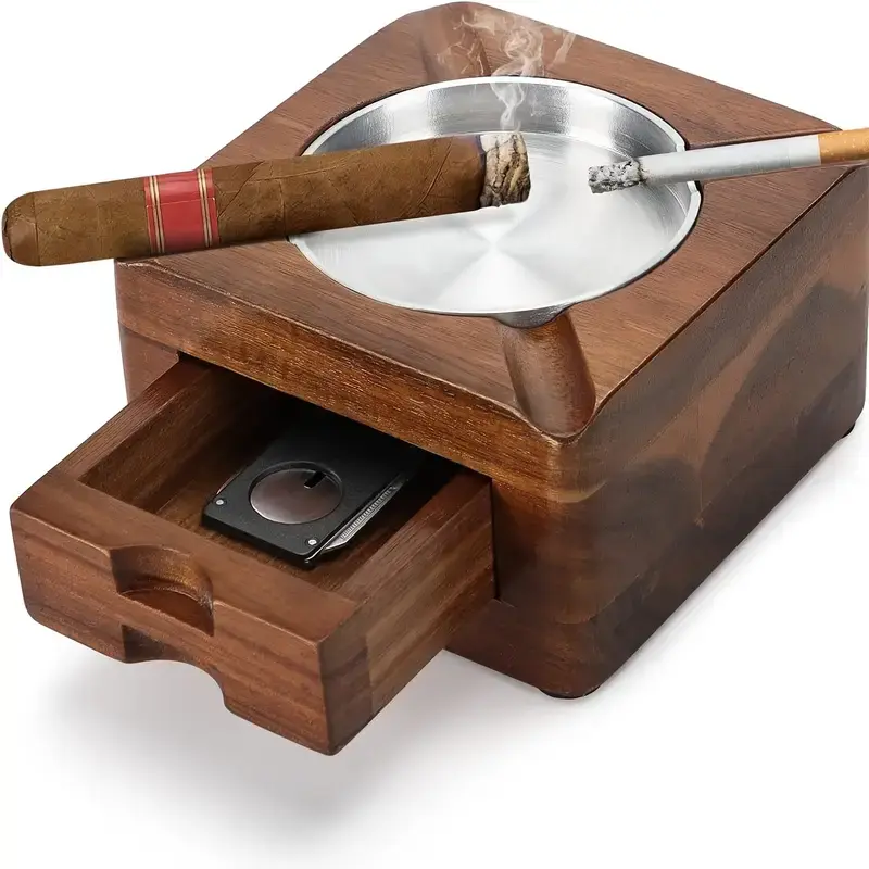TGR - Cigar Ashtray w/ Drawer Square 4.5"
