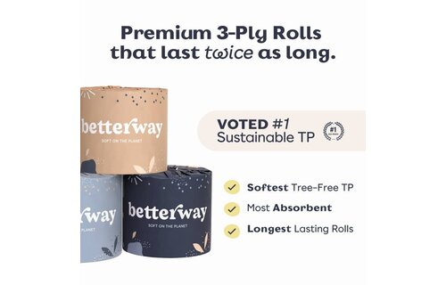 Betterway - Toilet Paper Bamboo Single Roll 3-PLY
