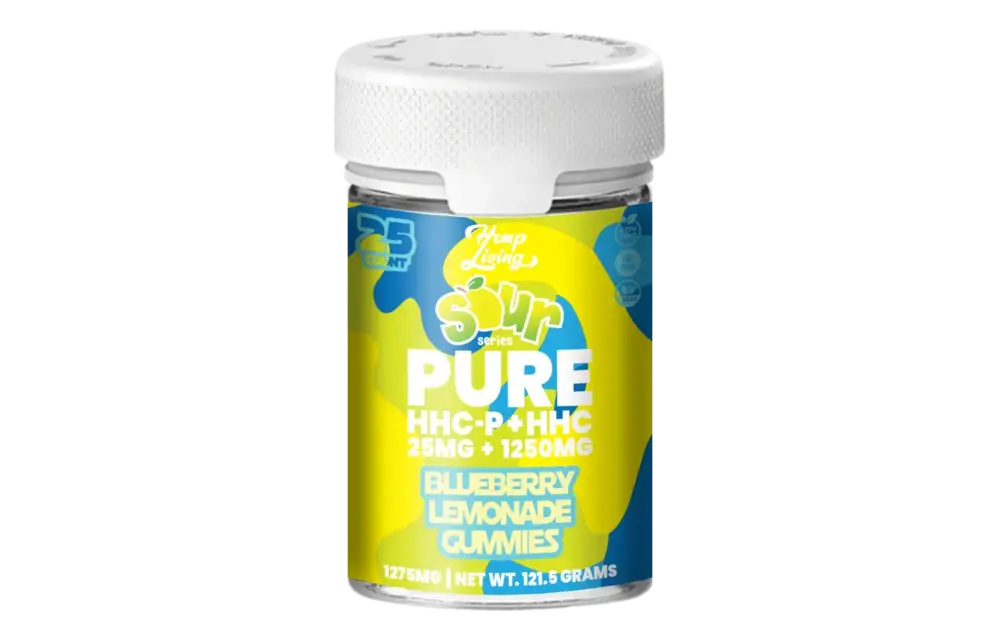 Hemp Living - HHC-P + HHC Gummies 1275mg 25ct Sour Blueberry Lemonade