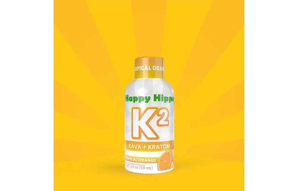 Happy Hippo - K2 Kava Kratom Shot 2oz Pineapple Orange