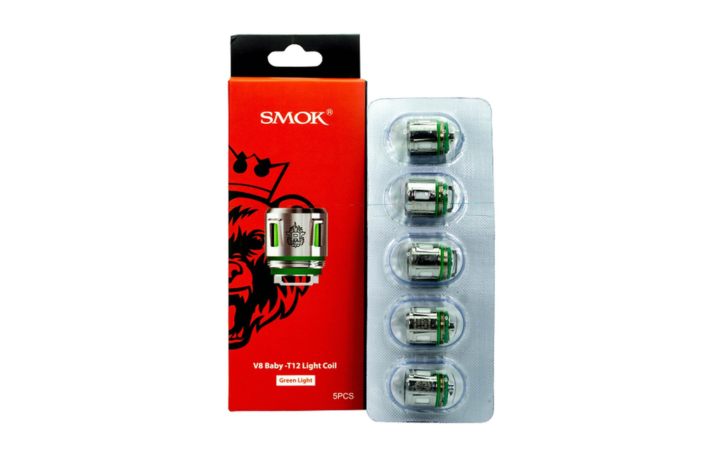Smok - V8 Baby T12 Light Coil Atomizer .15Ω 5pk Green