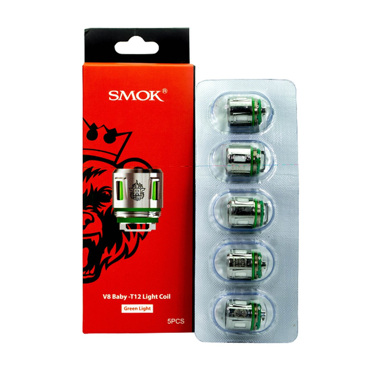 Smok - V8 Baby T12 Light Coil Atomizer .15Ω 5pk Green