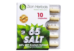 Zion Herbals - MIT Kratom Extract Capsule 65% Salt 10ct