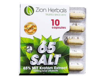 Zion Herbals - MIT Kratom Extract Capsule 65% Salt 10ct