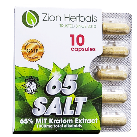 Zion Herbals - MIT Kratom Extract Capsule 65% Salt 10ct