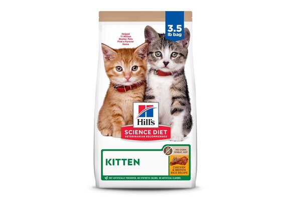 Hill's - Premium Cat Food Science Diet Chicken & Brown Rice 3.5lbs Kitten