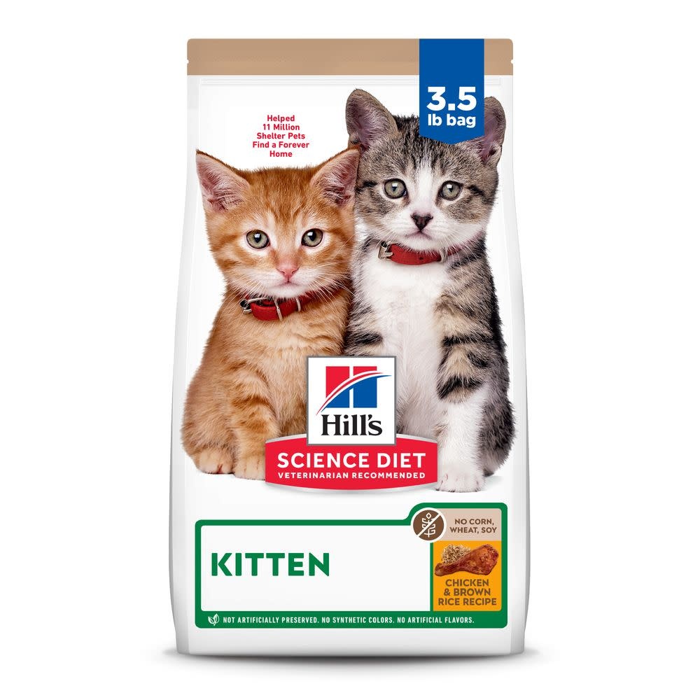 Hill's - Premium Cat Food Science Diet Chicken & Brown Rice 3.5lbs Kitten