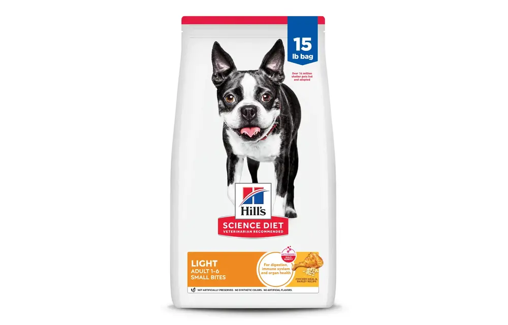 Hill's - Premium Dog Food Science Diet Chicken Meal & Barley 15lbs Adult 1-6 Yrs Light Small Bites