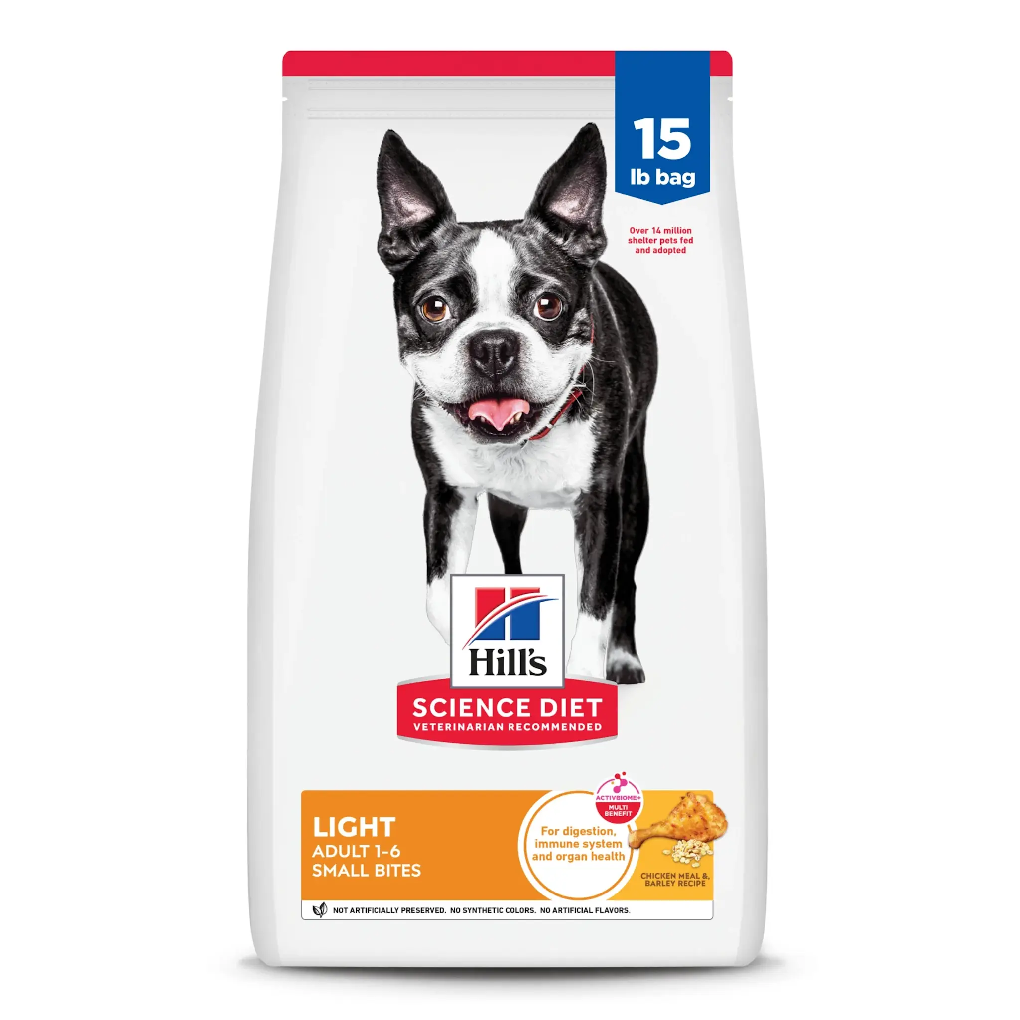 Hill's - Premium Dog Food Science Diet Chicken Meal & Barley 15lbs Adult 1-6 Yrs Light Small Bites