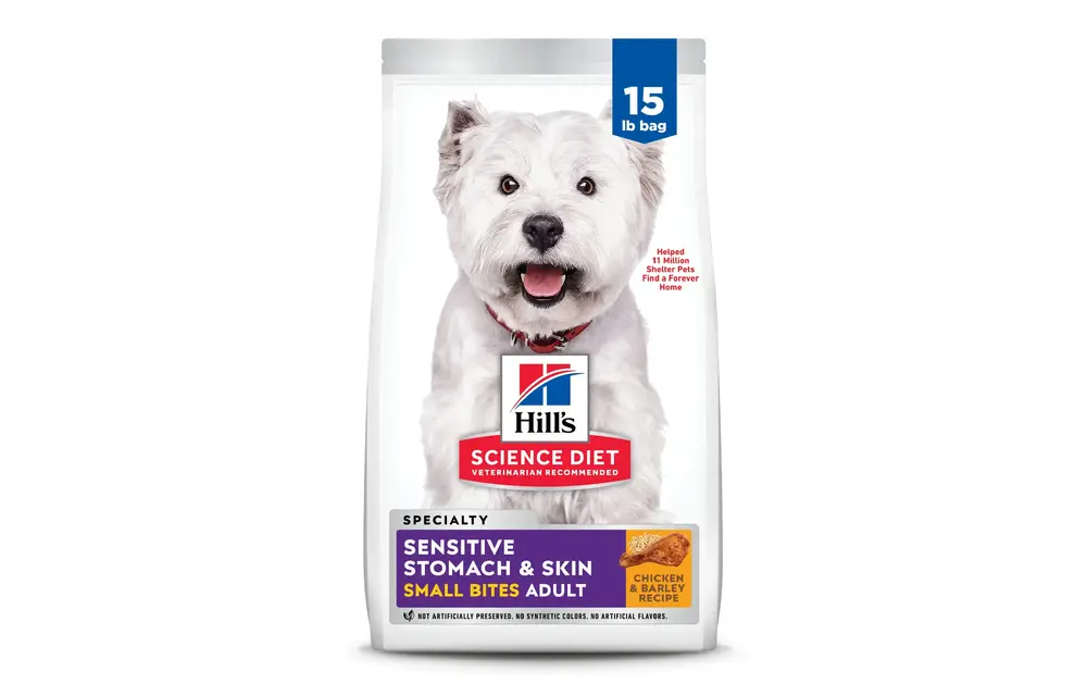 Hill's - Premium Dog Food Science Diet Chicken & Barley 15lbs Sensitive Stomach & Skin Adult Small Bites