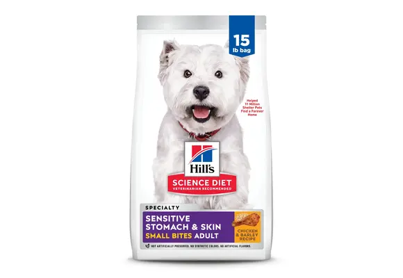 Hill's - Premium Dog Food Science Diet Chicken & Barley 15lbs Sensitive Stomach & Skin Adult Small Bites