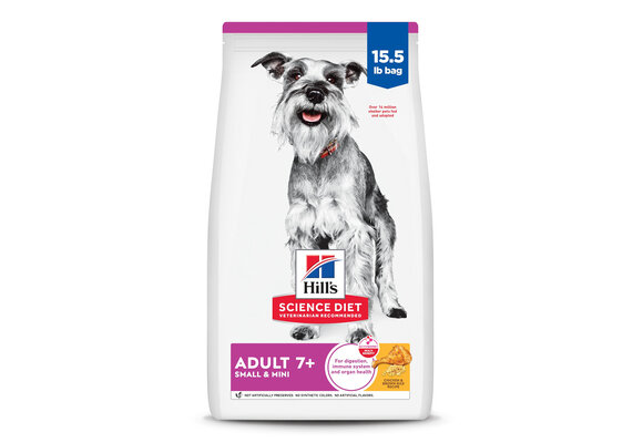 Hill's - Premium Dog Food Science Diet Chicken & Brown Rice 15.5lbs Small & Mini Adult 7+ Yrs