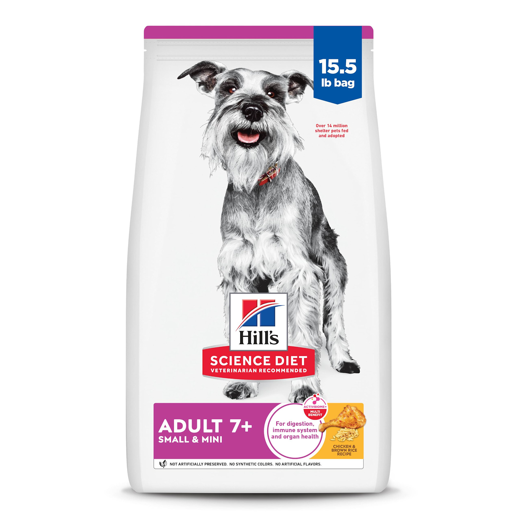 Hill's - Premium Dog Food Science Diet Chicken & Brown Rice 15.5lbs Small & Mini Adult 7+ Yrs