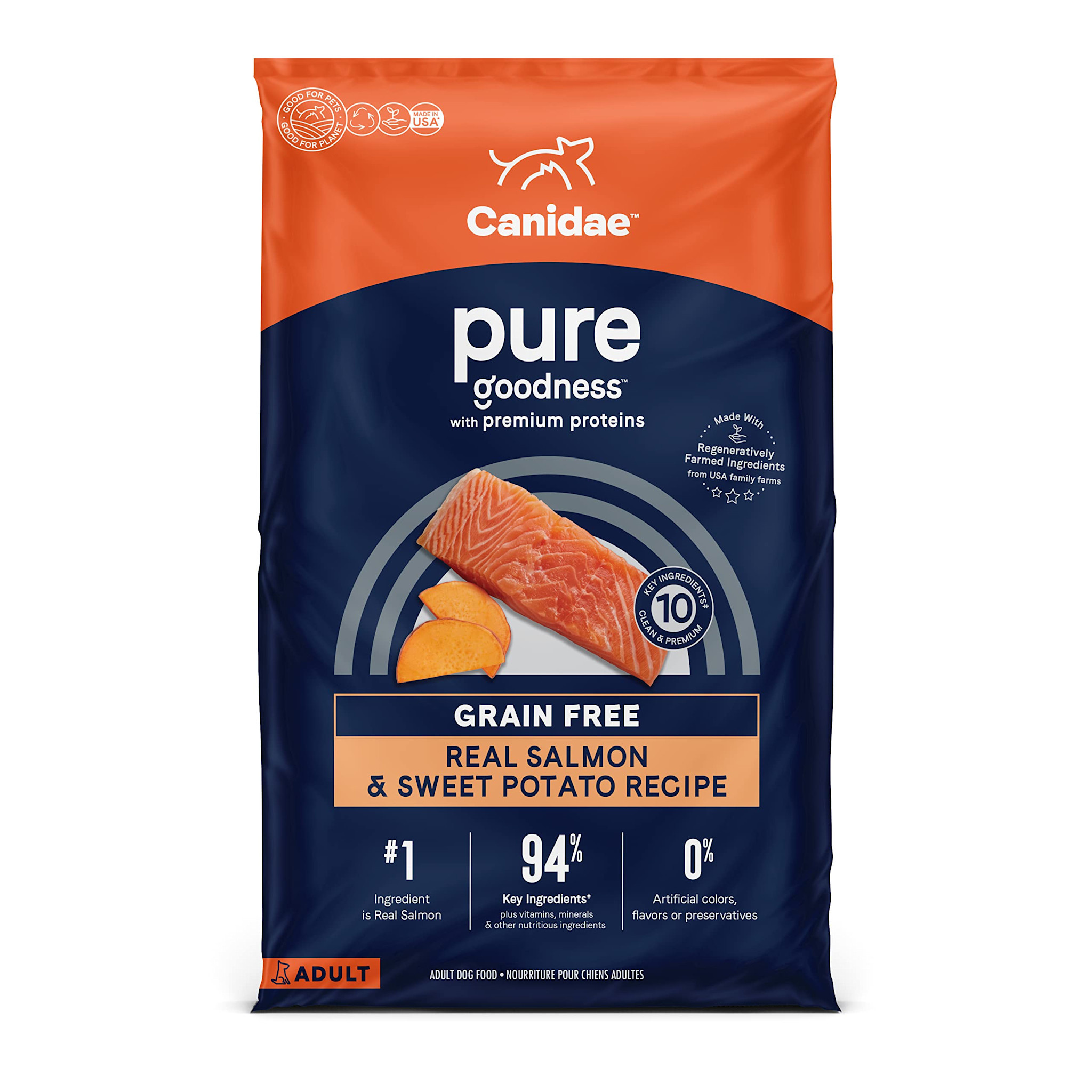 Canidae - Premium Dog Food Real Salmon & Sweet Potato Recipe 12lbs Adult