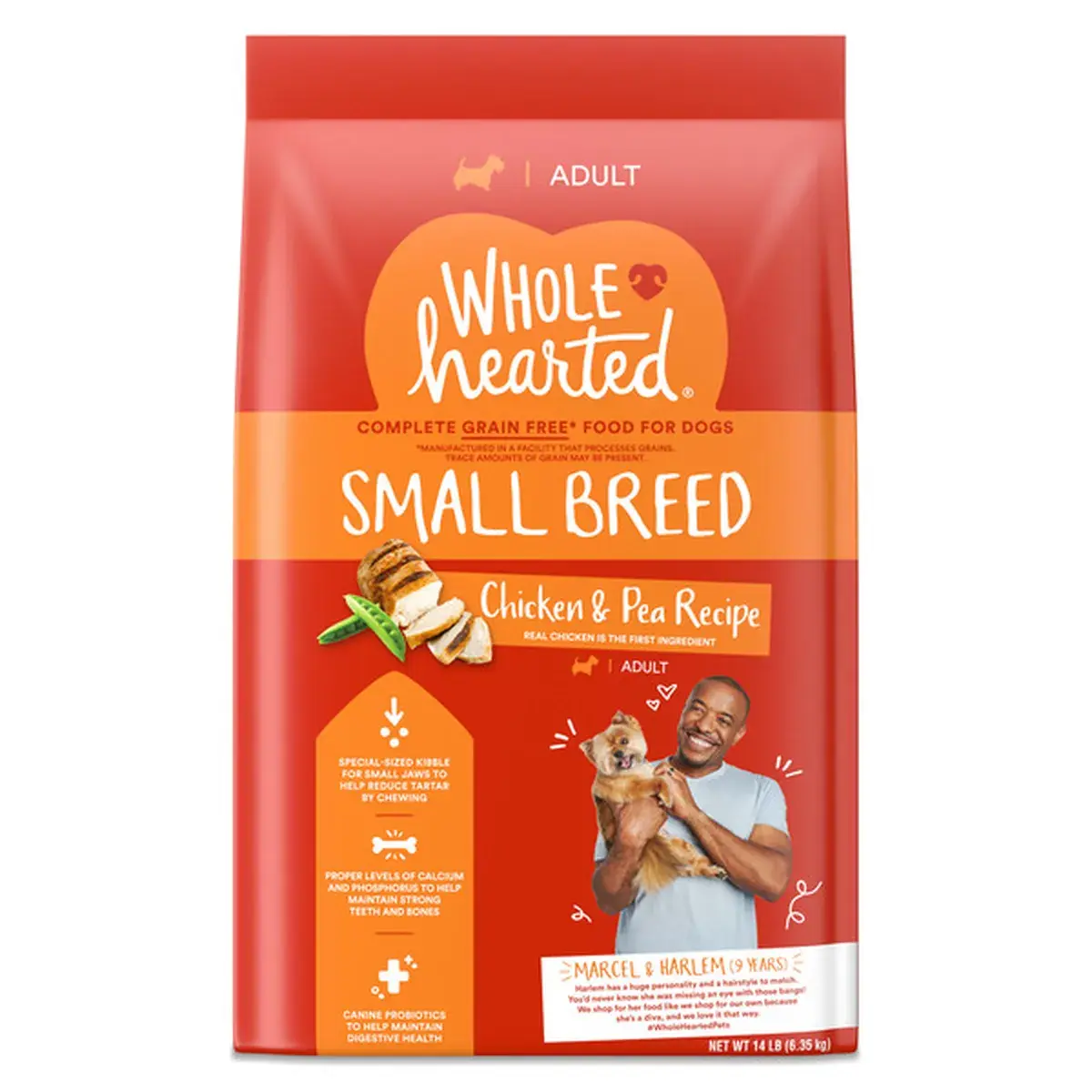 Whole Hearted - Premium Dog Food Chicken & Pea Recipe 14lbs Small Breed Adult