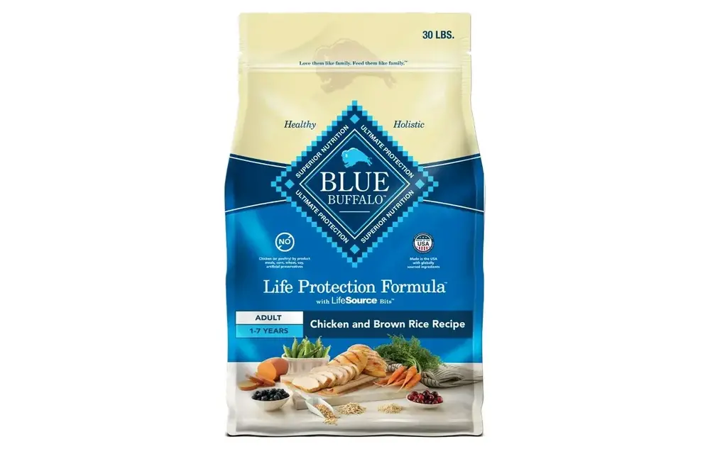 Blue Buffalo - Natural Dog Food Chicken & Brown Rice Recipe 30lbs Adult