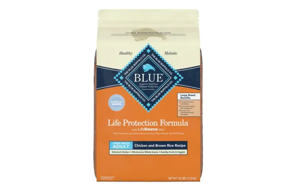 Blue Buffalo - Natural Dog Food Chicken & Brown Rice Recipe 30lbs Large Breed Adult