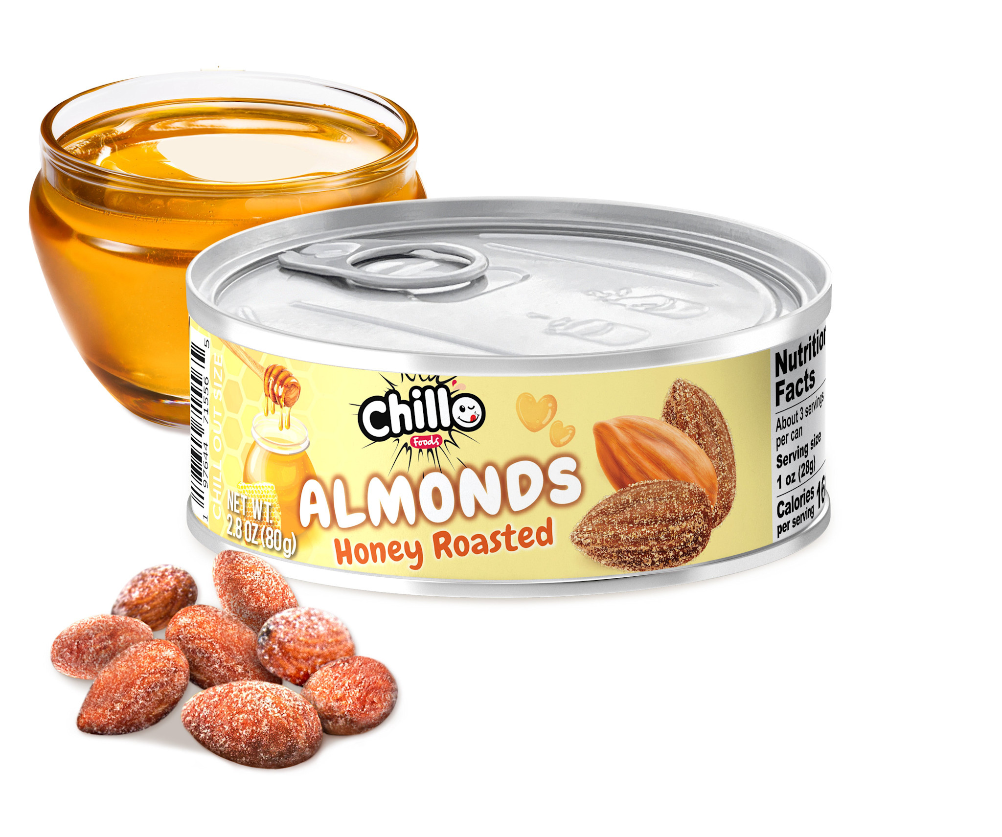 Chillo Foods - Almonds Honey Roasted 2.8oz