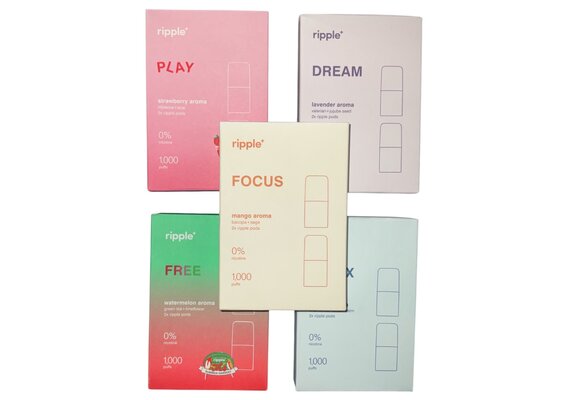 Ripple - Pods Aroma Flavor No Nicotine 1000 Puffs 2pk Version 1