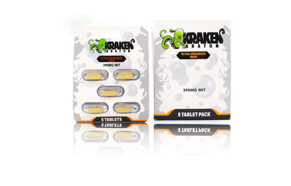 Kraken Kratom - Kratom MIT Tablets 5ct 390mg Ultra Enhanced Indo