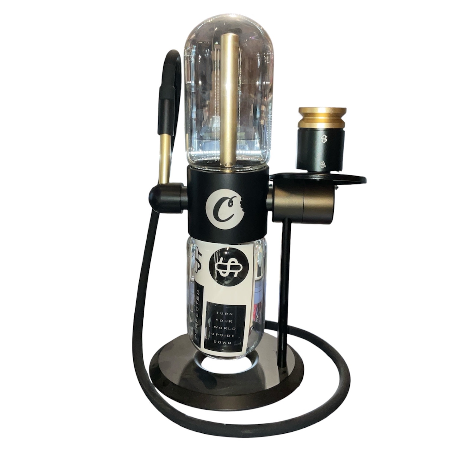 Stundenglass  - Gravity Infuser Water Pipe Black/Gold Cookies