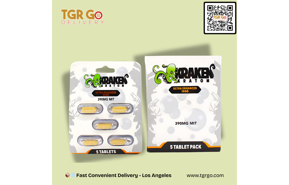 Kraken Kratom - Kratom MIT Tablets 5ct 390mg Ultra Enhanced Indo