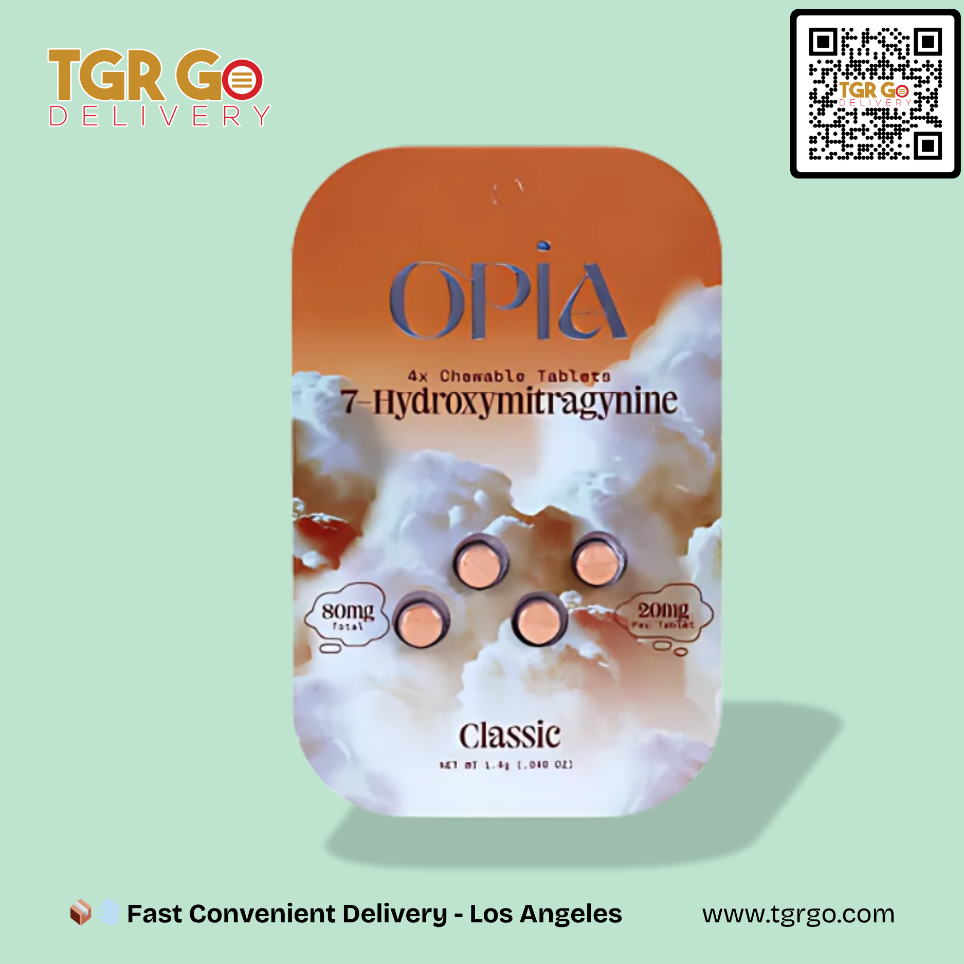 Opia - 7-Oh Kratom Chewable Tablet 4ct 80mg