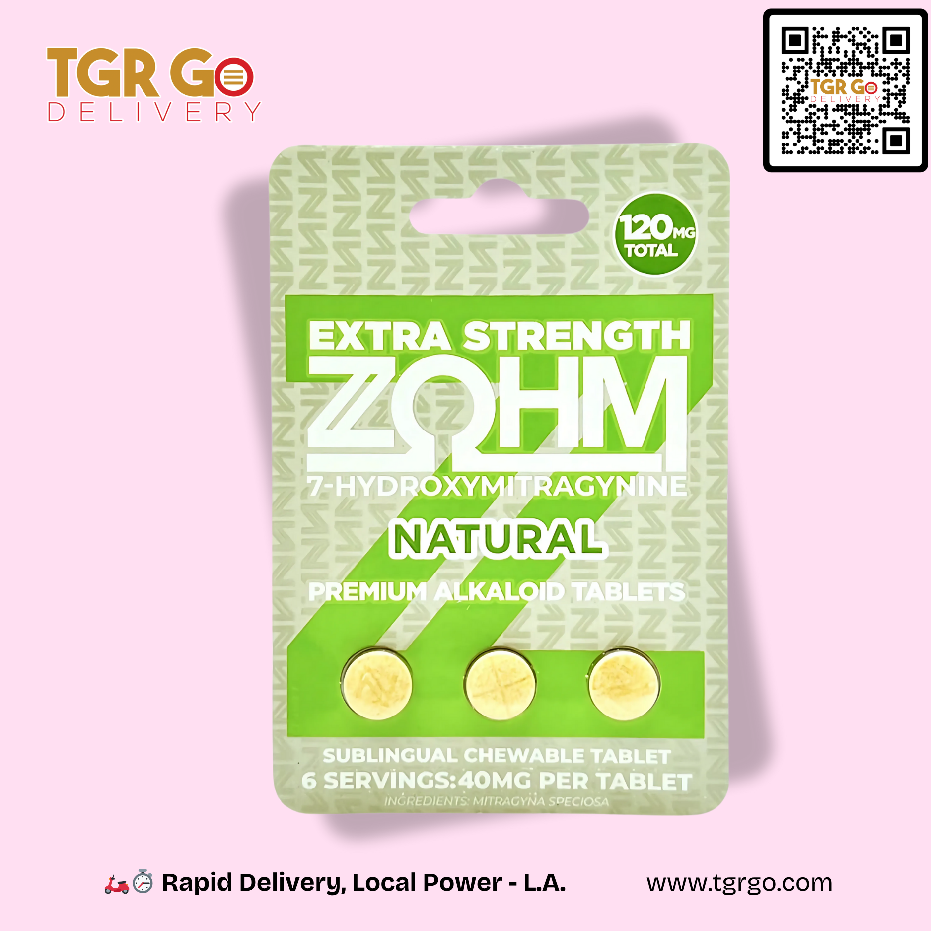ZOHM - 7-Hydroxymitragynine Kratom Extract Tablet 40mg 3ct Natural