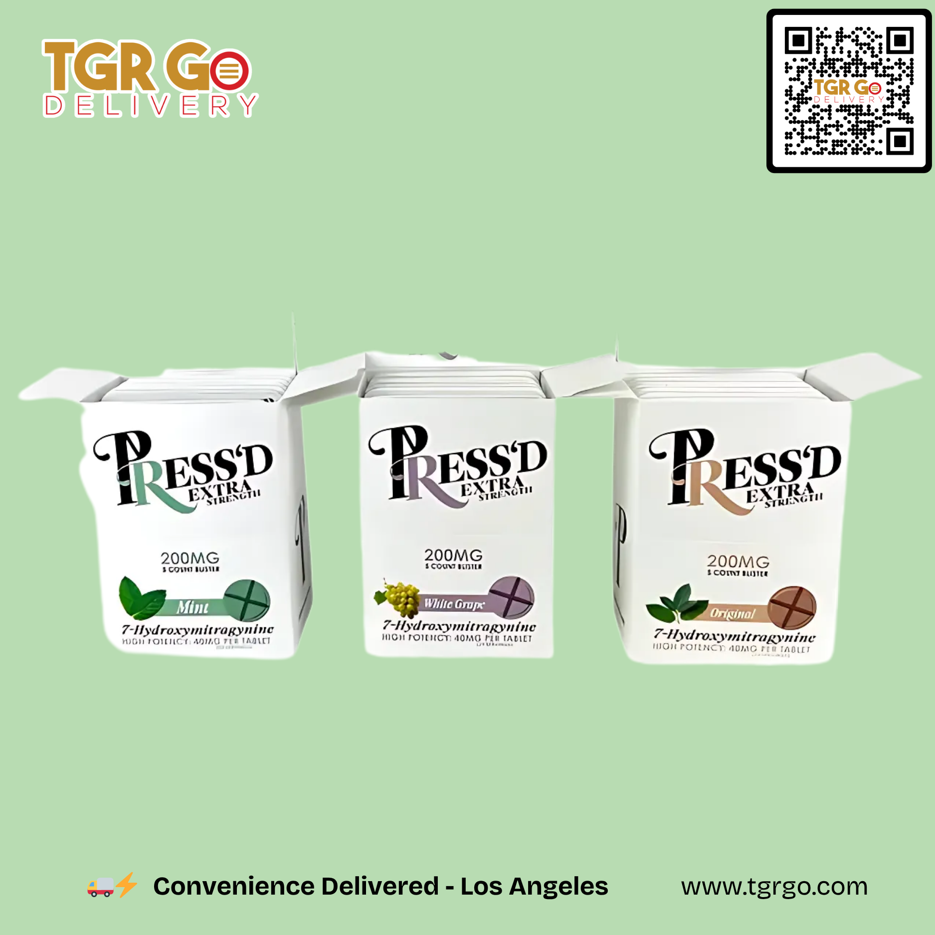 PRESS'D - 7-Hydroxymitragynine Kratom Extra Strength Extract Tablet 200mg