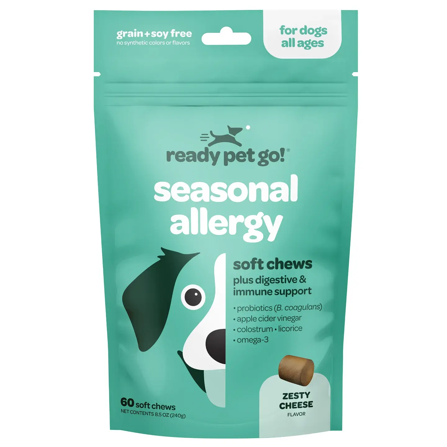 Ready Pet Go! - Dog Soft Chews Seasonal Allergy 60ct Zesty Cheese