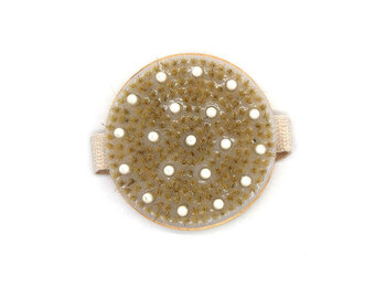 Pursonic - Bath Brush and Rubber Massager with Lotus Wooden Handle