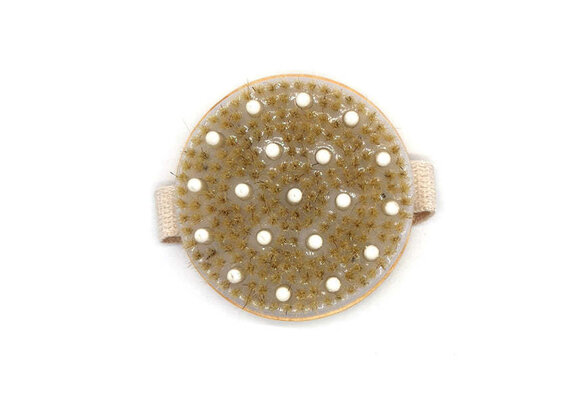 Pursonic - Bath Brush and Rubber Massager with Lotus Wooden Handle