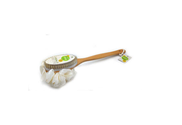 Pursonic - Dry Brush and Wash Sponge Dual Action with Long Lotus Wooden Handle