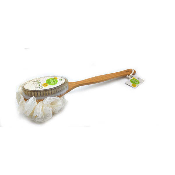 Pursonic - Dry Brush and Wash Sponge Dual Action with Long Lotus Wooden Handle