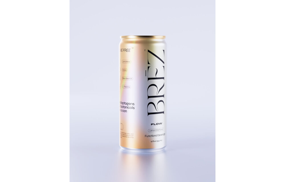 Brez – Functional Mushroom Seltzer 12oz Lemon Elderflower FLOW