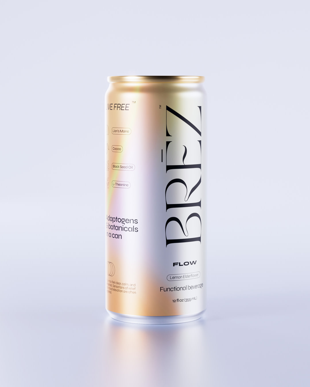 Brez – Functional Mushroom Seltzer 12oz Lemon Elderflower FLOW