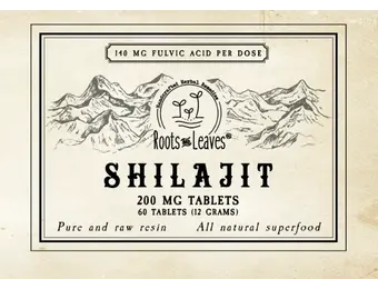 Roots and Leaves - Pure Shilajit Tablets 200mg 60ct