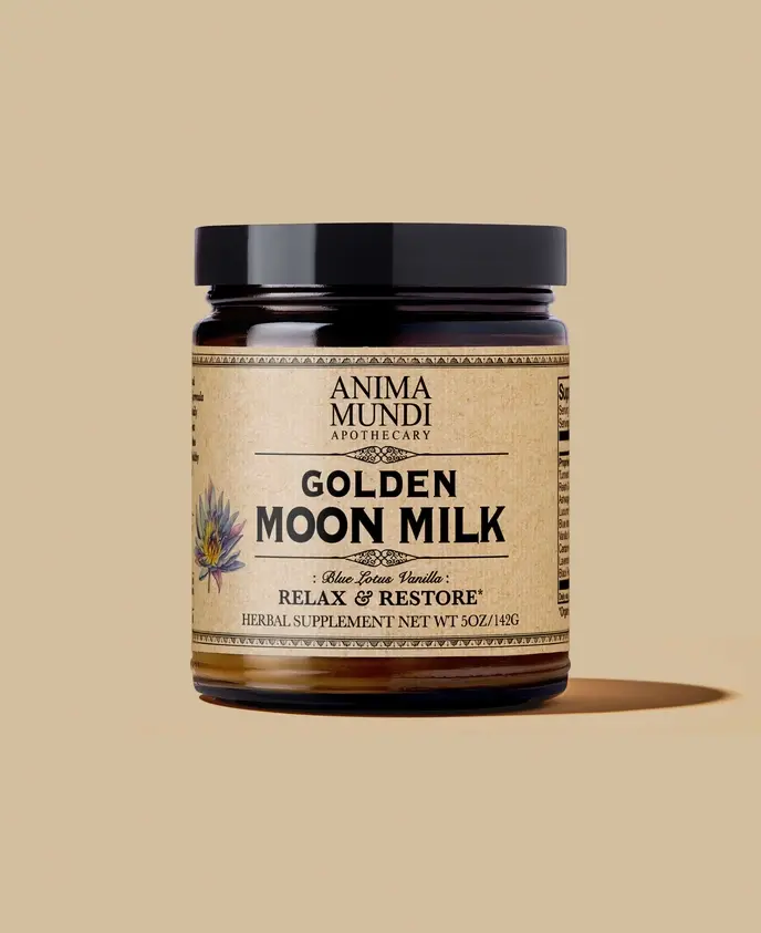 Anima Mundi Apothecary - Herbal Supplement Golden Moon Milk 5oz Blue Lotus Vanilla