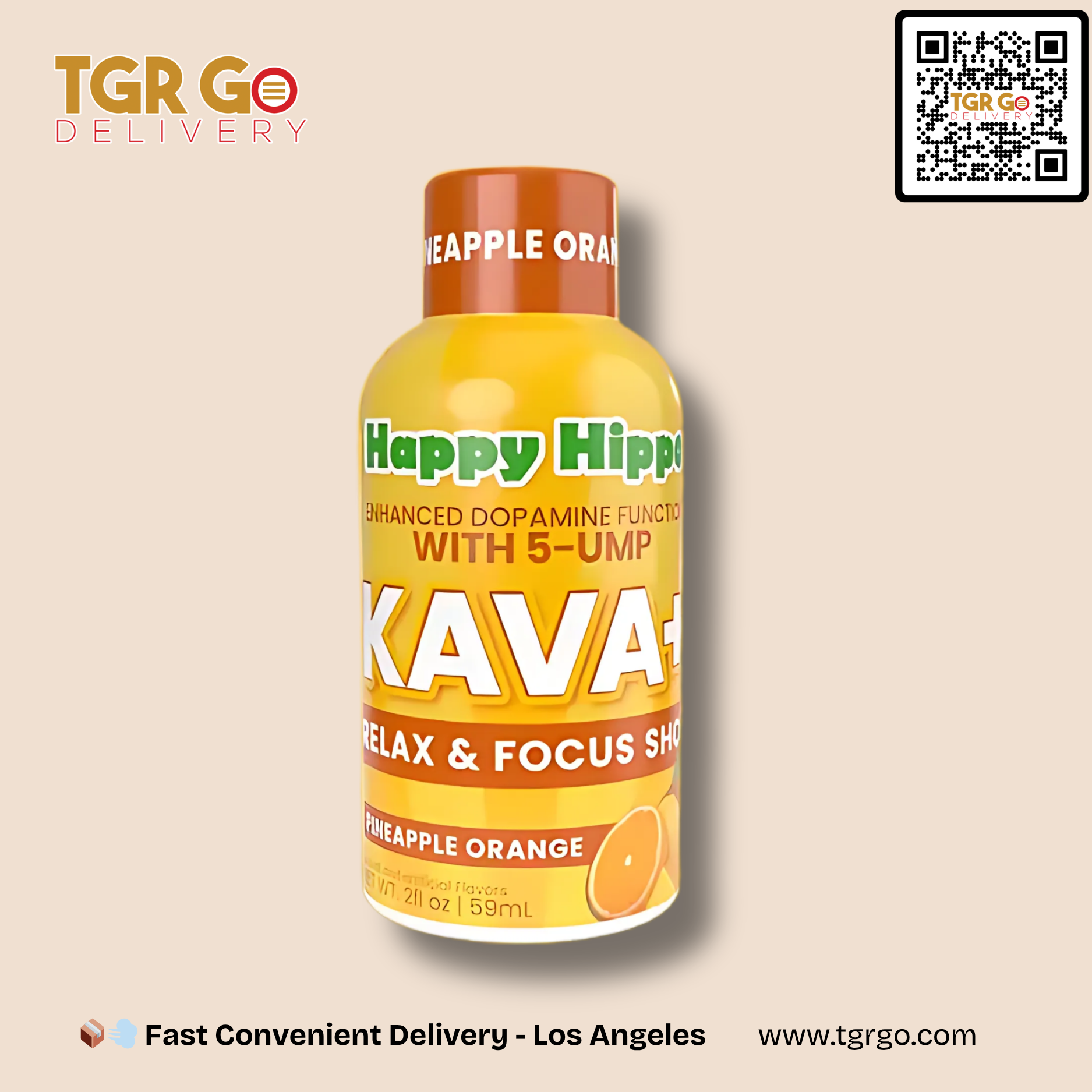 Happy Hippo - Kava with 5-UMP Shot KAVA+ 2oz