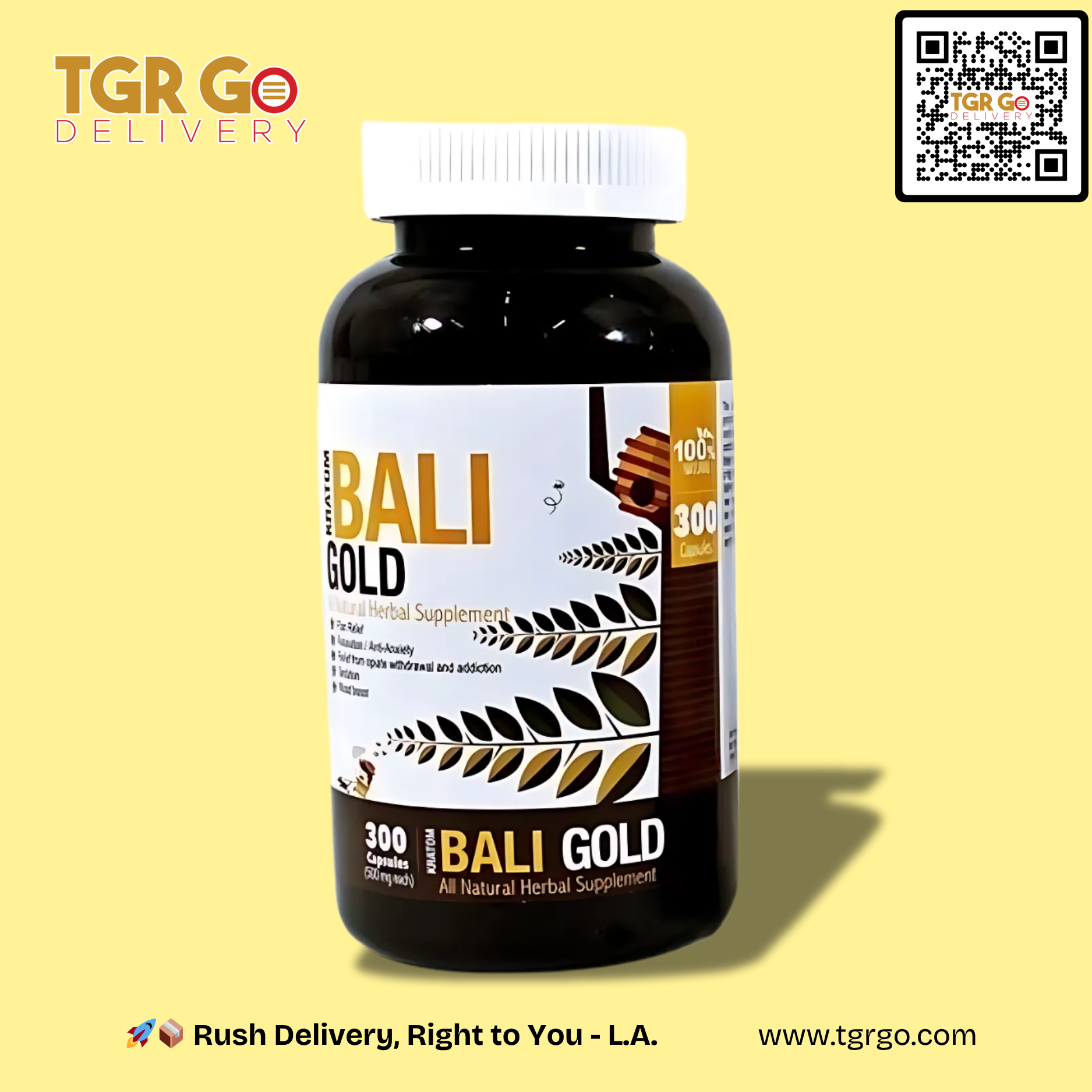 Bumble Bee - Kratom Capsule Bali Gold 300ct