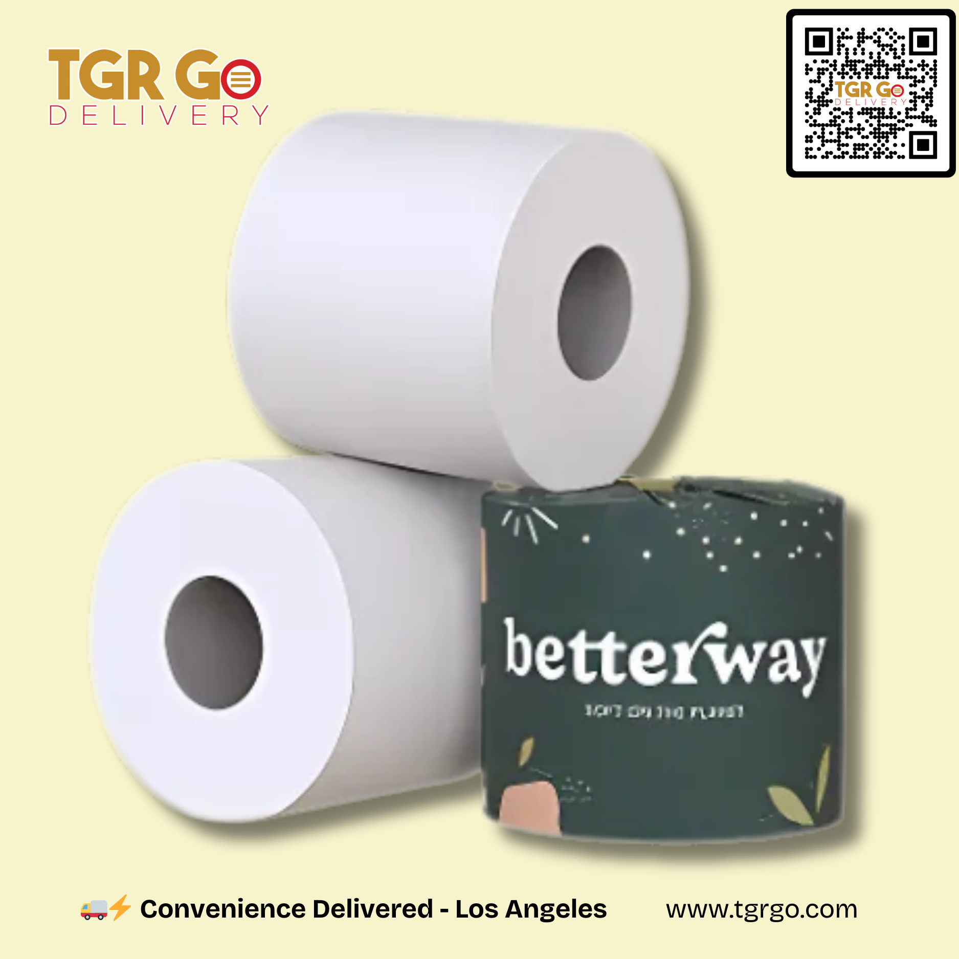 Betterway - Toilet Paper Bamboo Single Roll 3-PLY