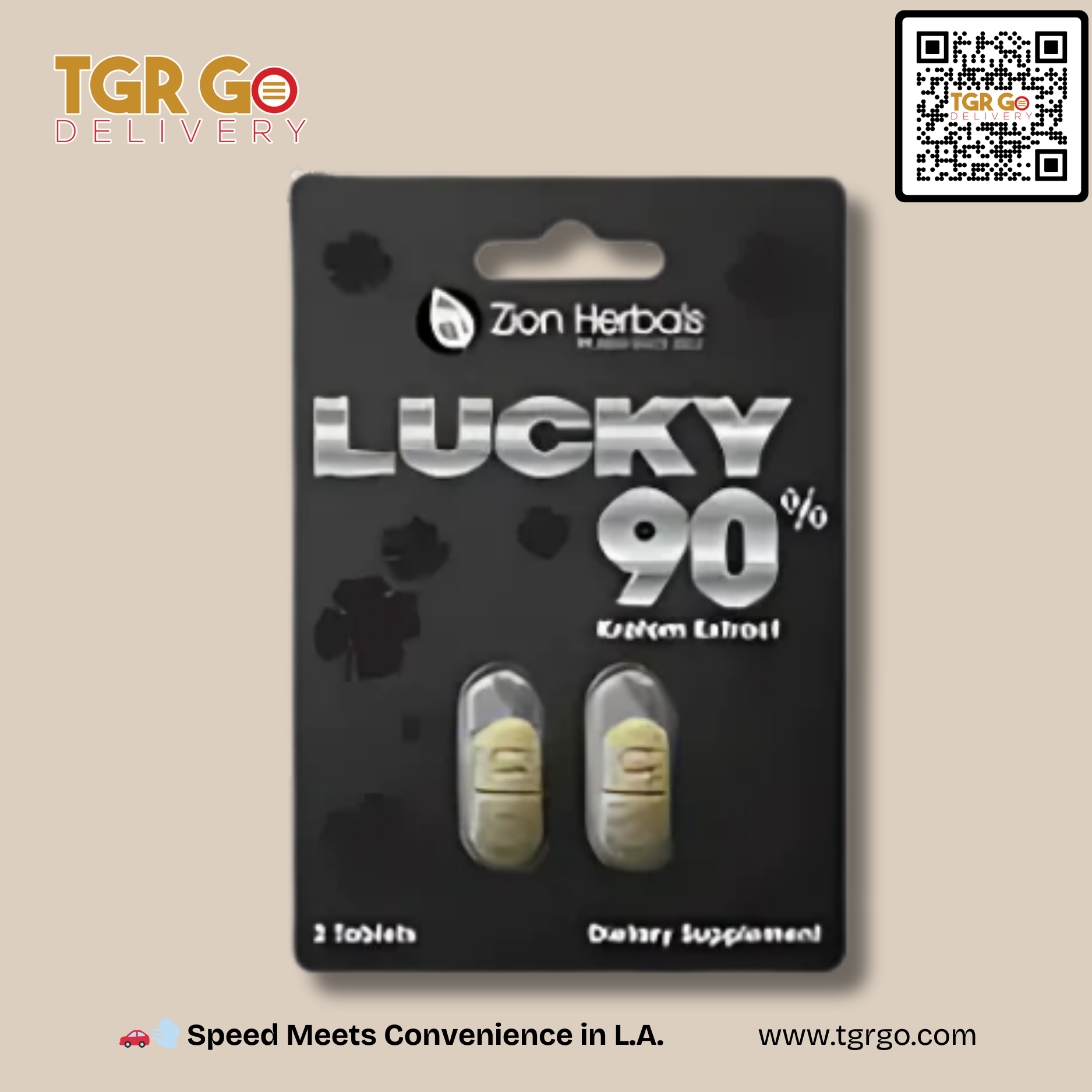 Zion Herbals - Kratom Extract Tablets Lucky 90% 2ct
