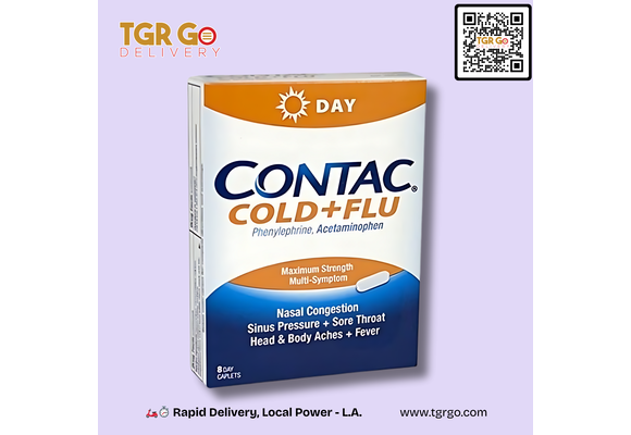 Contac - Maximum Strength Cold+Flu Pain Reliever Dayttime 8ct