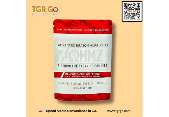 7 OHMZ -7-Oh Kratom Extract Gummies 3.5g 8ct Strawberry Acai