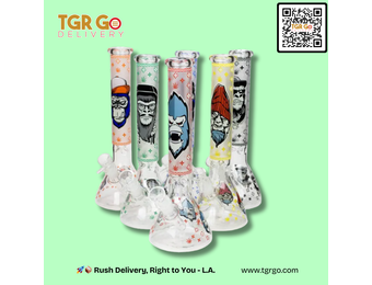 TGR - Gorilla Glass Glow in the Dark Water Pipe 11"